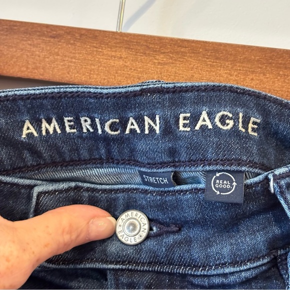 American Eagle Super High Rise Baggy Wide Leg Jeans Sz 18 Long - Picture 3 of 7